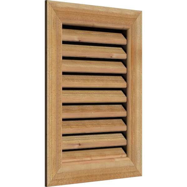 Vertical Gable Vent Functional, Western Red Cedar Gable Vent W/ 1 X 4 Flat Trim Frame, 16W X 18H